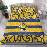 Bay of Plenty Custom Rugby New Zealand Bedding Set Aotearoa Maori Pukana Tiki Mascot