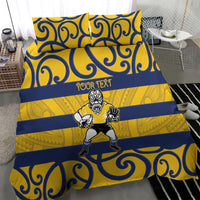 Bay of Plenty Custom Rugby New Zealand Bedding Set Aotearoa Maori Pukana Tiki Mascot