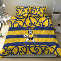 Bay of Plenty Custom Rugby New Zealand Bedding Set Aotearoa Maori Pukana Tiki Mascot