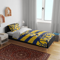 Bay of Plenty Custom Rugby New Zealand Bedding Set Aotearoa Maori Pukana Tiki Mascot