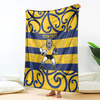 Bay of Plenty Custom Rugby New Zealand Blanket Aotearoa Maori Pukana Tiki Mascot
