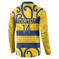 Bay of Plenty Custom Rugby New Zealand Button Sweatshirt Aotearoa Maori Pukana Tiki Mascot