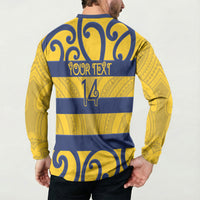 Bay of Plenty Custom Rugby New Zealand Button Sweatshirt Aotearoa Maori Pukana Tiki Mascot
