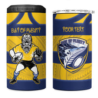 Bay of Plenty Custom Rugby New Zealand 4 in 1 Can Cooler Tumbler Aotearoa Maori Pukana Tiki Mascot