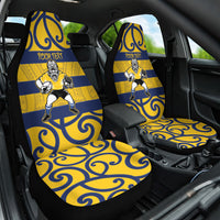 Bay of Plenty Custom Rugby New Zealand Car Seat Cover Aotearoa Maori Pukana Tiki Mascot