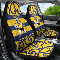 Bay of Plenty Custom Rugby New Zealand Car Seat Cover Aotearoa Maori Pukana Tiki Mascot