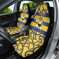 Bay of Plenty Custom Rugby New Zealand Car Seat Cover Aotearoa Maori Pukana Tiki Mascot