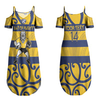 Bay of Plenty Custom Rugby New Zealand Couples Matching Summer Maxi Dress and Hawaiian Shirt Aotearoa Maori Pukana Tiki Mascot