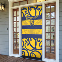 Bay of Plenty Custom Rugby New Zealand Door Cover Aotearoa Maori Pukana Tiki Mascot