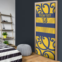 Bay of Plenty Custom Rugby New Zealand Door Cover Aotearoa Maori Pukana Tiki Mascot