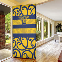 Bay of Plenty Custom Rugby New Zealand Door Cover Aotearoa Maori Pukana Tiki Mascot