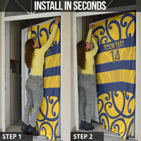 Bay of Plenty Custom Rugby New Zealand Door Cover Aotearoa Maori Pukana Tiki Mascot