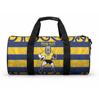 Bay of Plenty Custom Rugby New Zealand Duffle Bag Aotearoa Maori Pukana Tiki Mascot
