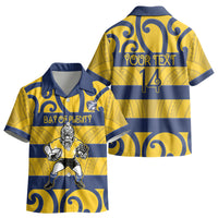Bay of Plenty Custom Rugby New Zealand Kid Hawaiian Shirt Aotearoa Maori Pukana Tiki Mascot