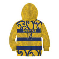 Bay of Plenty Custom Rugby New Zealand Kid Hoodie Aotearoa Maori Pukana Tiki Mascot