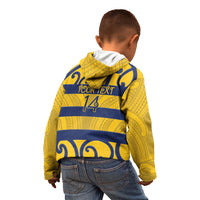 Bay of Plenty Custom Rugby New Zealand Kid Hoodie Aotearoa Maori Pukana Tiki Mascot