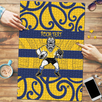 Bay of Plenty Custom Rugby New Zealand Puzzle Aotearoa Maori Pukana Tiki Mascot