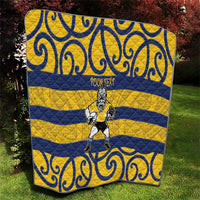 Bay of Plenty Custom Rugby New Zealand Quilt Aotearoa Maori Pukana Tiki Mascot