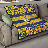 Bay of Plenty Custom Rugby New Zealand Quilt Aotearoa Maori Pukana Tiki Mascot