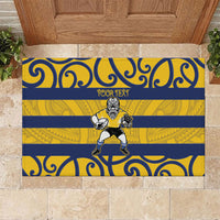 Bay of Plenty Custom Rugby New Zealand Rubber Doormat Aotearoa Maori Pukana Tiki Mascot