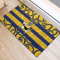Bay of Plenty Custom Rugby New Zealand Rubber Doormat Aotearoa Maori Pukana Tiki Mascot
