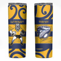 Bay of Plenty Custom Rugby New Zealand Skinny Tumbler Aotearoa Maori Pukana Tiki Mascot