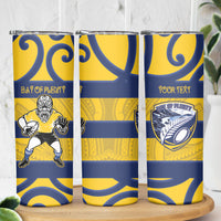 Bay of Plenty Custom Rugby New Zealand Skinny Tumbler Aotearoa Maori Pukana Tiki Mascot