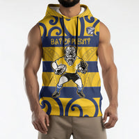 Bay of Plenty Custom Rugby New Zealand Sleeveless Hoodie Aotearoa Maori Pukana Tiki Mascot