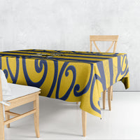 Bay of Plenty Custom Rugby New Zealand Tablecloth Aotearoa Maori Pukana Tiki Mascot