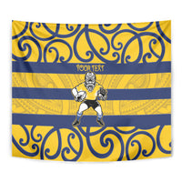 Bay of Plenty Custom Rugby New Zealand Tapestry Aotearoa Maori Pukana Tiki Mascot