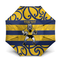 Bay of Plenty Custom Rugby New Zealand Umbrella Aotearoa Maori Pukana Tiki Mascot