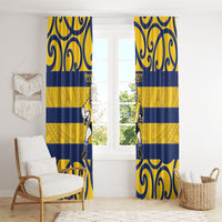 Bay of Plenty Custom Rugby New Zealand Window Curtain Aotearoa Maori Pukana Tiki Mascot