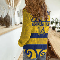 Bay of Plenty Custom Rugby New Zealand Women Casual Shirt Aotearoa Maori Pukana Tiki Mascot