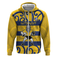 Bay of Plenty Custom Rugby New Zealand Zip Hoodie Aotearoa Maori Pukana Tiki Mascot