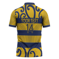 Bay of Plenty Custom Rugby New Zealand Zipper Polo Shirt Aotearoa Maori Pukana Tiki Mascot