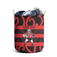 Canterbury Custom Rugby New Zealand Laundry Basket Aotearoa Maori Pukana Tiki Mascot