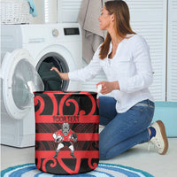 Canterbury Custom Rugby New Zealand Laundry Basket Aotearoa Maori Pukana Tiki Mascot
