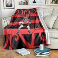 Canterbury Custom Rugby New Zealand Blanket Aotearoa Maori Pukana Tiki Mascot