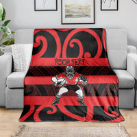 Canterbury Custom Rugby New Zealand Blanket Aotearoa Maori Pukana Tiki Mascot