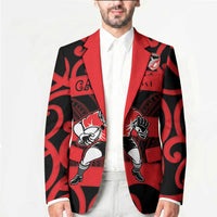 Canterbury Custom Rugby New Zealand Blazer Aotearoa Maori Pukana Tiki Mascot