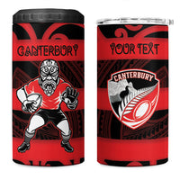 Canterbury Custom Rugby New Zealand 4 in 1 Can Cooler Tumbler Aotearoa Maori Pukana Tiki Mascot