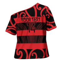 Canterbury Custom Rugby New Zealand Cross Shoulder Shirt Aotearoa Maori Pukana Tiki Mascot