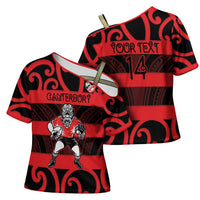 Canterbury Custom Rugby New Zealand Cross Shoulder Shirt Aotearoa Maori Pukana Tiki Mascot