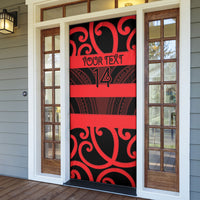 Canterbury Custom Rugby New Zealand Door Cover Aotearoa Maori Pukana Tiki Mascot