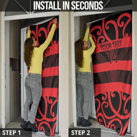 Canterbury Custom Rugby New Zealand Door Cover Aotearoa Maori Pukana Tiki Mascot