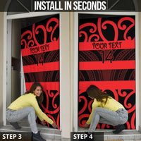 Canterbury Custom Rugby New Zealand Door Cover Aotearoa Maori Pukana Tiki Mascot