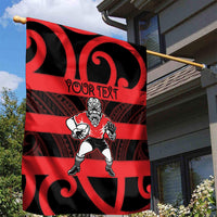 Canterbury Custom Rugby New Zealand Garden Flag Aotearoa Maori Pukana Tiki Mascot