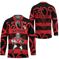 Canterbury Custom Rugby New Zealand Hockey Jersey Aotearoa Maori Pukana Tiki Mascot