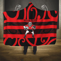 Canterbury Custom Rugby New Zealand Hooded Blanket Aotearoa Maori Pukana Tiki Mascot