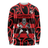 Canterbury Custom Rugby New Zealand Long Sleeve Shirt Aotearoa Maori Pukana Tiki Mascot